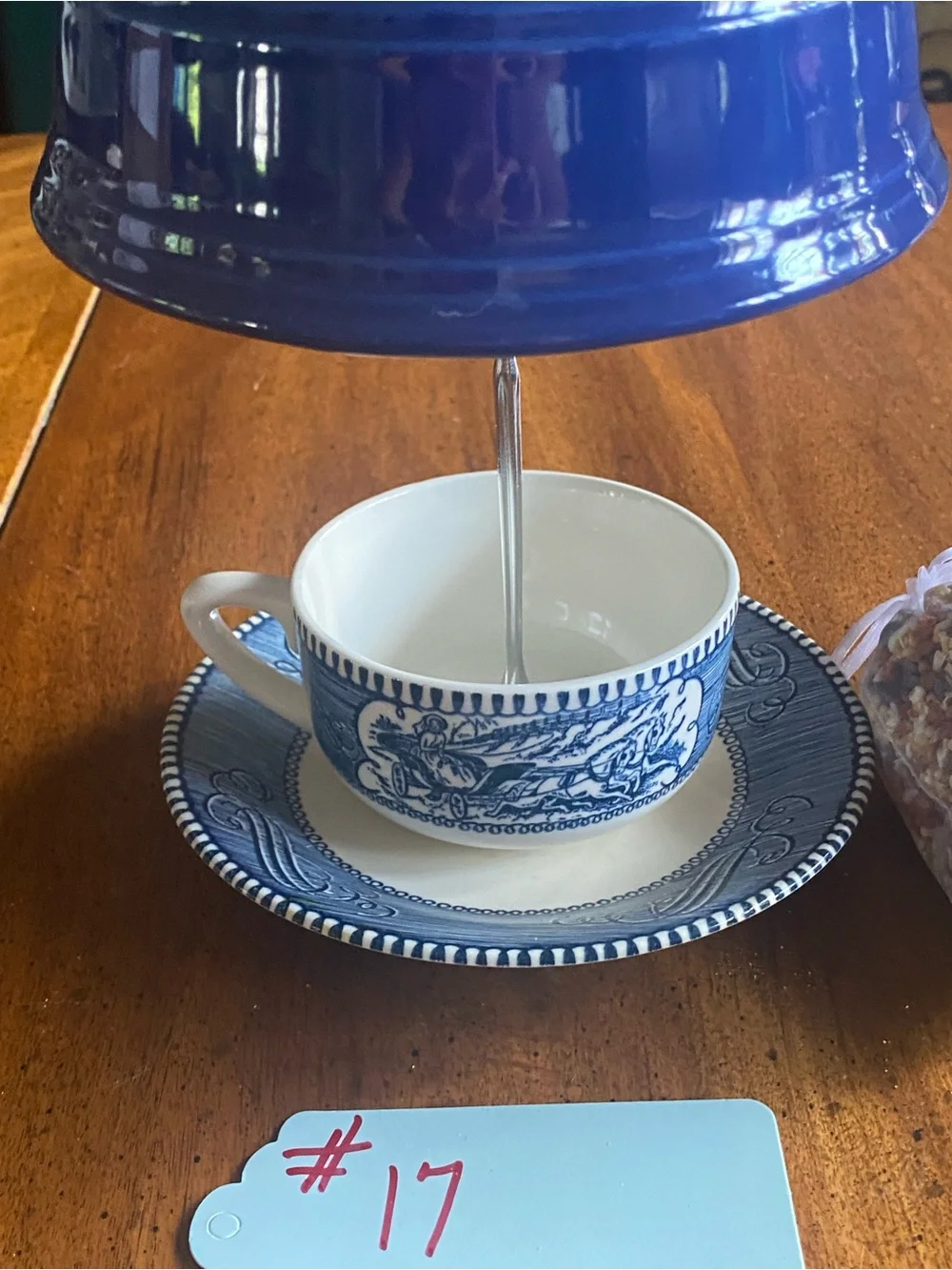 Royal China Currier & Ives Tea Cup Bird Feeder